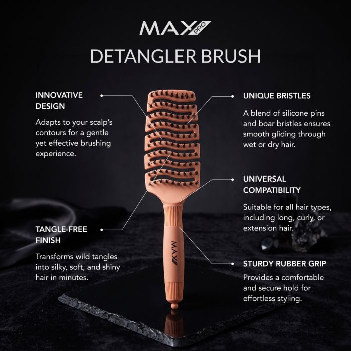 Max Pro Βούρτσα Ξεμπερδέματος Μαλλιών - Blush Peach (Ροδακινί)