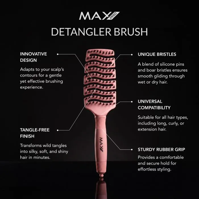 Max Pro Βούρτσα Ξεμπερδέματος Μαλλιών - Pastel Rose (Ροζ παστέλ)
