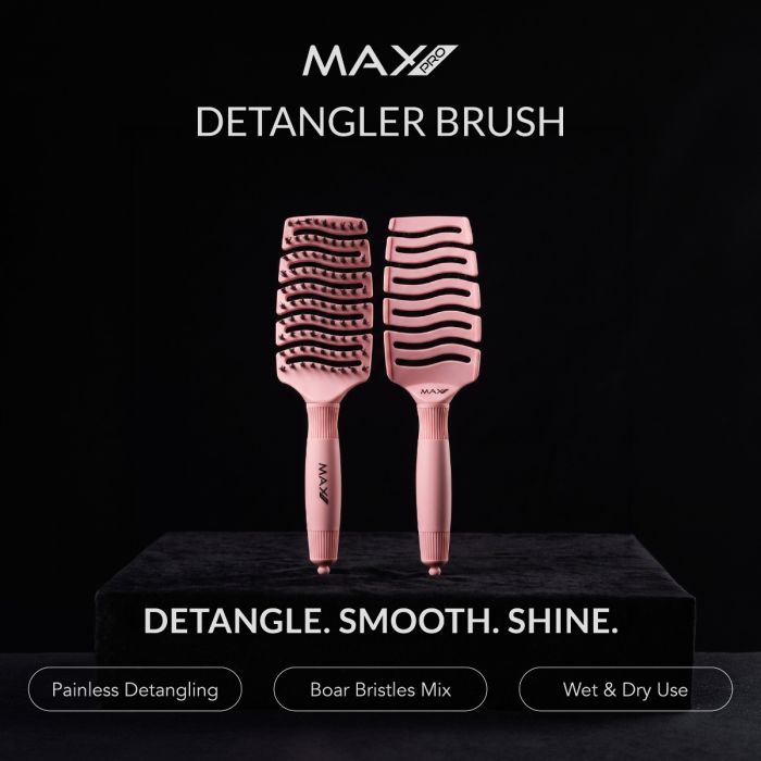 Max Pro Βούρτσα Ξεμπερδέματος Μαλλιών - Pastel Rose (Ροζ παστέλ)
